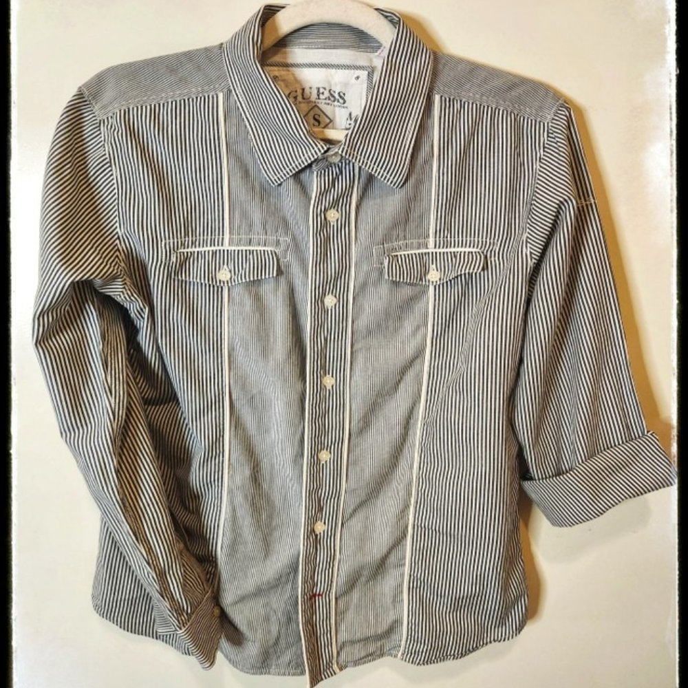 Guess Striped Button-up Shirt (Small)